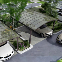Abri de voiture cantilever rétractable en aluminium - Imperméable, durable, thermolaqué, portable, pliable, à pente unique, pour garage ou atelier