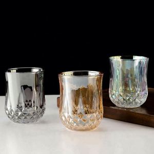 Vasos de Whisky Creativos y Ecológicos de PP, Aluminio y Vidrio - También para Brandy y Licores. Tazas con Diseño de Diamantes Engrosadas para Uso Doméstico - Product Image 2