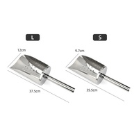 Pelle à glace en acier inoxydable de 1000 ml avec logo personnalisé OEM, trous de drainage et passoire intégrée, pour bar, congélateur, cuisine et aliments secs