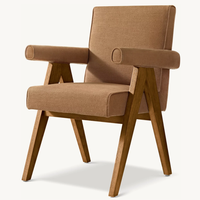 Fauteuil de loisirs Sasanid, fauteuil en bois massif, restaurant américain, fauteuil en tissu Jacob pour salle à manger