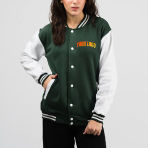Chaquetas Varsity de Mezclilla con Capucha para Mujer, de Alta Calidad, con Mangas Largas, Diseño Estampado, Detalle de Piel de Oveja, Relleno de Algodón, Chaqueta de Invierno - Product Image 1