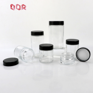 Premium Round Clear Glass <b>Bottle</b> Jar With Black Aluminum Lid 1oz 2oz 3oz 4oz 5oz 6oz Food Grade Empty Glass Vessel - Product Image 4