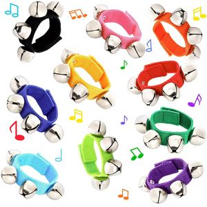 Clochettes de poignet multicolores en gros, instruments à main Orff, hochets pour enfants, accessoires de danse pour la maternelle - Product Image 1