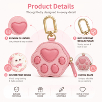 Porte-monnaie mini en cuir véritable personnalisé avec fermeture éclair, porte-clés, étui pour AirPods, pochette, sac, breloque, portefeuille unisexe