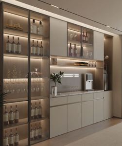 Custom Size <b>Display</b> <b>Cabinet</b> <b>Wooden</b> Wine <b>Cabinet</b> Restaurant Furniture Modern Luxury <b>Display</b> <b>Cabinet</b> - Product Image 2