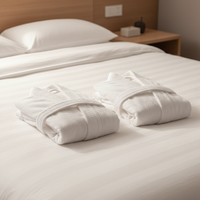 Peignoir de luxe en velours pur, double couche, écologique, pour SPA, hôtel, couple, maison, homme, femme, vêtements de nuit