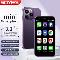Smartphone Android Soyes XS15 Mini, écran 3,0 pouces, 2 Go de RAM, 16 Go de ROM, double SIM, Play Store, réseau 3G, téléphone portable compact de poche