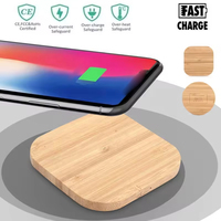 Chargeur sans fil en bambou personnalisé avec logo rapide 15W Chargeur sans fil pour téléphone en bois à induction