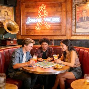 שלט ניאון LED של ג'וני ווקר, מופעל באמצעות USB, ניתן לעמעום, קישוט קיר תלוי - Product Image 5