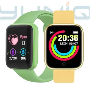 Yuniq Hot Koop In Voorraad Fitness Tracker Waterdichte Hartslagmeter Horloge Serie 7 Y68 Reloj Smartwatch D20 Macaron