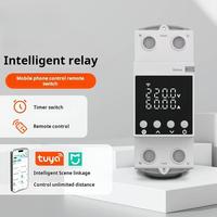 Medidor de energía inteligente WiFi SLS Tuya, interruptor de protección de voltaje monofásico hecho en PC duradero con pantalla de monitoreo de energía para SVC