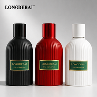 Nuevo Envase de Perfume de Lujo 2026, Botella de Vidrio Redonda Roja para Perfume, Cilindro Vacío con Cierre a Presión, 30ml 50ml 100ml