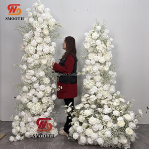 Arche de mariage personnalisée lisse 1.8-2.4m orchidées blanches bébé souffle fleur toile de fond soie fleurs artificielles décor pour les mariages - Product Image 6