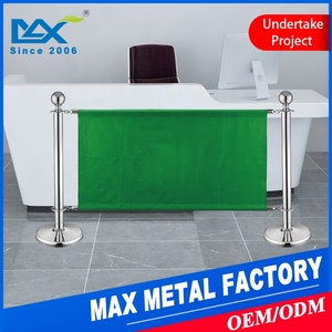 Guangzhou MAX müze sergi yassı paslanmaz çelik üst reklam afişi Stanchion/kafe bariyer trafik bariyerleri Metal - Product Image 3
