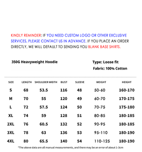 Sweat-shirts à capuche pour hommes de haute qualité, design de logo personnalisé, 100% coton, streetwear, impression en relief, 350G, coupe ample, blancs - Product Image 2