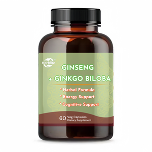 Tự nhiên Ginkgo Biloba Nhân Sâm viên nang chiết xuất thực vật bổ sung hỗ trợ bộ nhớ não và sự tỉnh táo tinh thần - Product Image 1