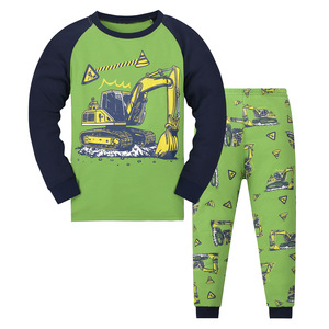Vente en gros de pyjamas pour enfants en coton 100% doux et respirant, ensemble de pyjamas à manches longues avec motif de dinosaure et de camion - Product Image 6