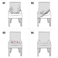 Housse de chaise d'appoint Forcheer Stretch Wingback - Housse de chaise d'appoint avec accoudoirs, housse de chaise de salle à manger rembourrée lavable
