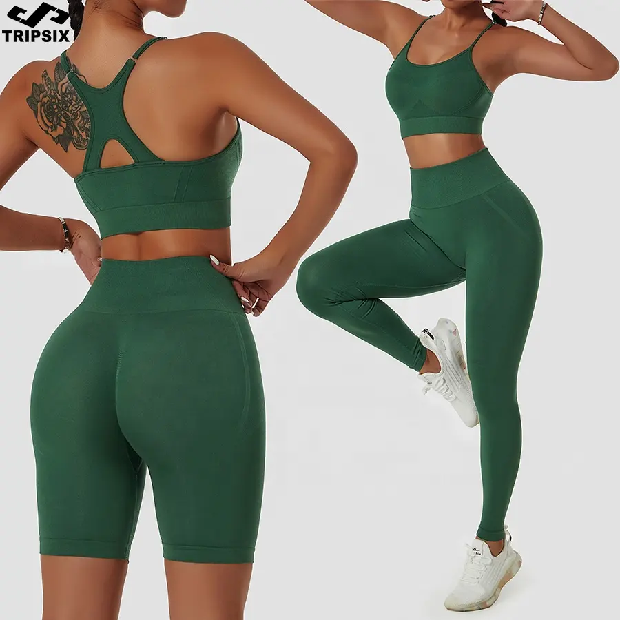New Stylish Women Fitness Clothing Sets Yoga Tank Top Gym Wear Women Sports Legging And Sport Bra Sets