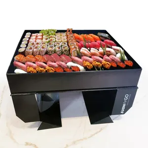 Caixa de presente de papel para sushi, embalagem quadrada de alta qualidade para alimentos, comparativa personalizada