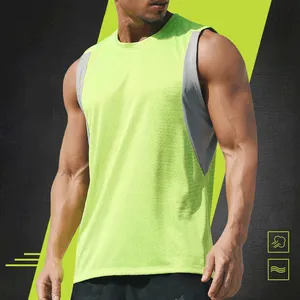 Eco Friendly Polyester Quick Dry Sleeveless Men T Shirt Running Singlet Custom Design Sports Vests Summer Tank Tops