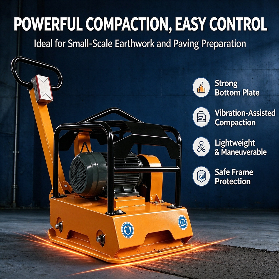 Gasoline-diesel-electric Vibrating Flat Plate Rammer Small Ground ...