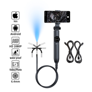 Boroscope articulé bidirectionnel avec 8 lumières LED, sonde articulée, caméra de 6,4 mm, endoscope industriel flexible pour inspection - Product Image 1