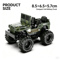 DWI Dowellin SUV militaire RC à l'échelle 1/64, véhicule tout-terrain télécommandé 4x4 avec châssis en alliage