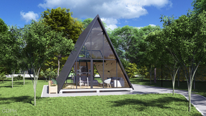Villa de luxe de haute qualité à ossature A, à faible hauteur, isolée thermiquement, maison modulaire préfabriquée, petite maison triangulaire <span class=keywords><strong>pour</strong></span> appartement, <span class=keywords><strong>chalet</strong></span> préfabriqué - Product Image 5