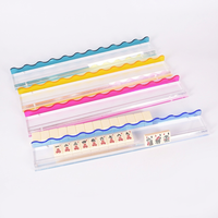 PANDA Acrylic American-style Mahjong Shuffler Wavy Transparent Design 20inch Magnetic Push Ruler Board Game Accessory Durable