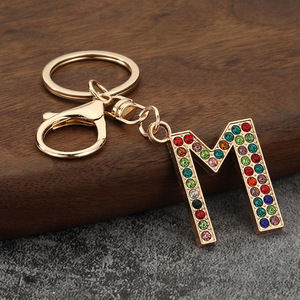26 Initial Letter Rhinestone Keychain for Women Crystal Crown Gold Plated Metal <b>Ring</b> Bag <b>Car</b> <b>Key</b> Chains DIY Accessories - Product Image 3