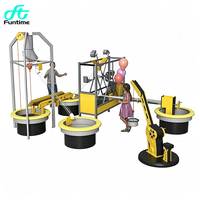 Ensemble de jeu de construction interactif Funtime pour enfants : Excavatrice et grue pour jeu de sable, idéal pour aire de jeux intérieure et centre de loisirs familial (FEC)