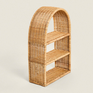 Rattan Tiered Wall <b>Shelf</b> 3-Tier Arched Design Multipurpose Storage <b>Rack</b> For Living Room Bedroom Home Decor - Product Image 2