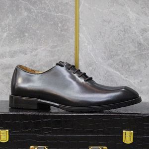 Zapatos Formales de Hombre con Cordones Delanteros, Punta Cuadrada, Aumento de Altura, Parte Superior de Cuero Vacuno, Zapatos de Negocios de Otoño, Precio de Fábrica al por Mayor - Product Image 6