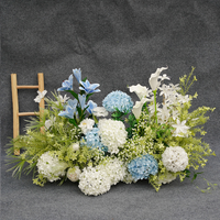 Chemin de table floral personnalisé pour mariage, en gros, avec Calla Lily et Hortensia artificiels, pour la décoration de la cérémonie, de l'allée et de la scène