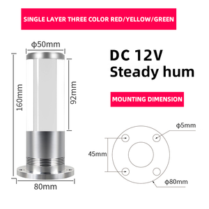 ไฟแจ้งเตือนอุตสาหกรรมเสา30มม. ไฟสัญญาณเตือน LED ไฟ<span class=keywords><strong>24VDC</strong></span> อุปกรณ์แสดงสถานะ3สี - Product Image 2