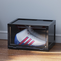 Conteneur de chaussures transparent et amovible, boîte de rangement anti-poussière PP plus en matériel pour baskets, vente en gros