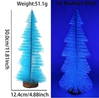 Arbre de Noël en forme de tour aux poils orange néon, ornement de bureau réactif aux UV pour la décoration de table d'événements et les séances photo