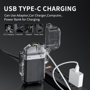 Encendedor USB Recargable Eléctrico con Diseño de Tiburón Sonriente, Llavero para Viajes - Product Image 5