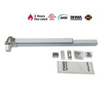 Dispositif de panique pour porte coupe-feu en acier inoxydable 304, homologué UL, certifié CE EN1125, résistant au feu pendant 3 heures, type à encastrer