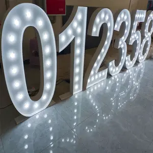 Hongsen 24 قدم Led رقم لحفل الزفاف شعار عملاق مخصص إضاءة كبيرة الحب علامة رقم للحفلات