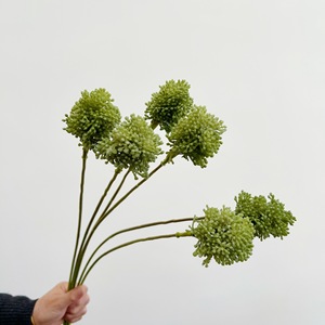 Fleur artificielle W-A0232 à 3 têtes, toucher réel, boule d'oignon vert, fleur de pissenlit, branche de plante à baies, arrangement pour la décoration intérieure - Product Image 1