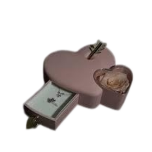 Caja de Joyería en Forma de Doble Corazón, Jabón, Flor Eterna, Caja para Collar y Anillo, Caja de Regalo con Flor Preservada para el Día de San Valentín - Product Image 3