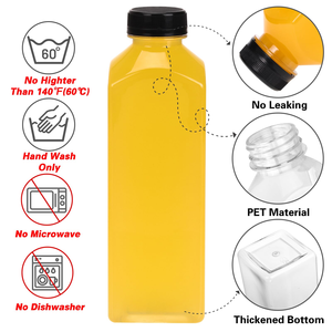 Botella de Plástico PET Transparente de 1000 ml con Logotipo Personalizado, Libre de BPA, para Jugo, Smoothie y Bebidas - Product Image 2