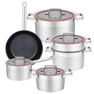 Manufacturer Europe kitchenware cooker non stick cookware stainless steel cookware cooking pot set