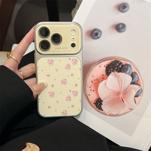 Funda de Teléfono Móvil con Diseño de Flor de Cristal Convertido Original para iPhone 17 16 15 14 Pro Max, Cubierta Trasera de Cuero Lavanda Colorida - Product Image 4