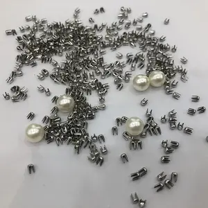 Abs Plastic No Hole Pearl Rivet Studs 2.3mm Round Stainless Steel 4 Claw Steel Nail Special Nail For Bubble Machine