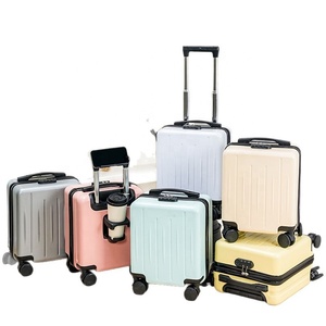 Women's 14-Inch Mini Durable Password Lock <strong>Suitcase</strong> <strong>Trolley</strong> 20x30x40 Carry-On Luggage with 4 Wheels Small Travel Case - Product Image 1