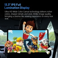 Écran tactile de rétroviseur de voiture de 13,3 pouces, caméra de recul, CarPlay, Android Auto, commande vocale, compatible avec les moniteurs Android
