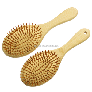 Ensemble de brosses à cheveux en bambou en bois <span class=keywords><strong>Brosse</strong></span> à palette en bois de bambou pour démêler, lisser les cheveux et sécher les cheveux <span class=keywords><strong>Brosse</strong></span> à peigne - Product Image 2